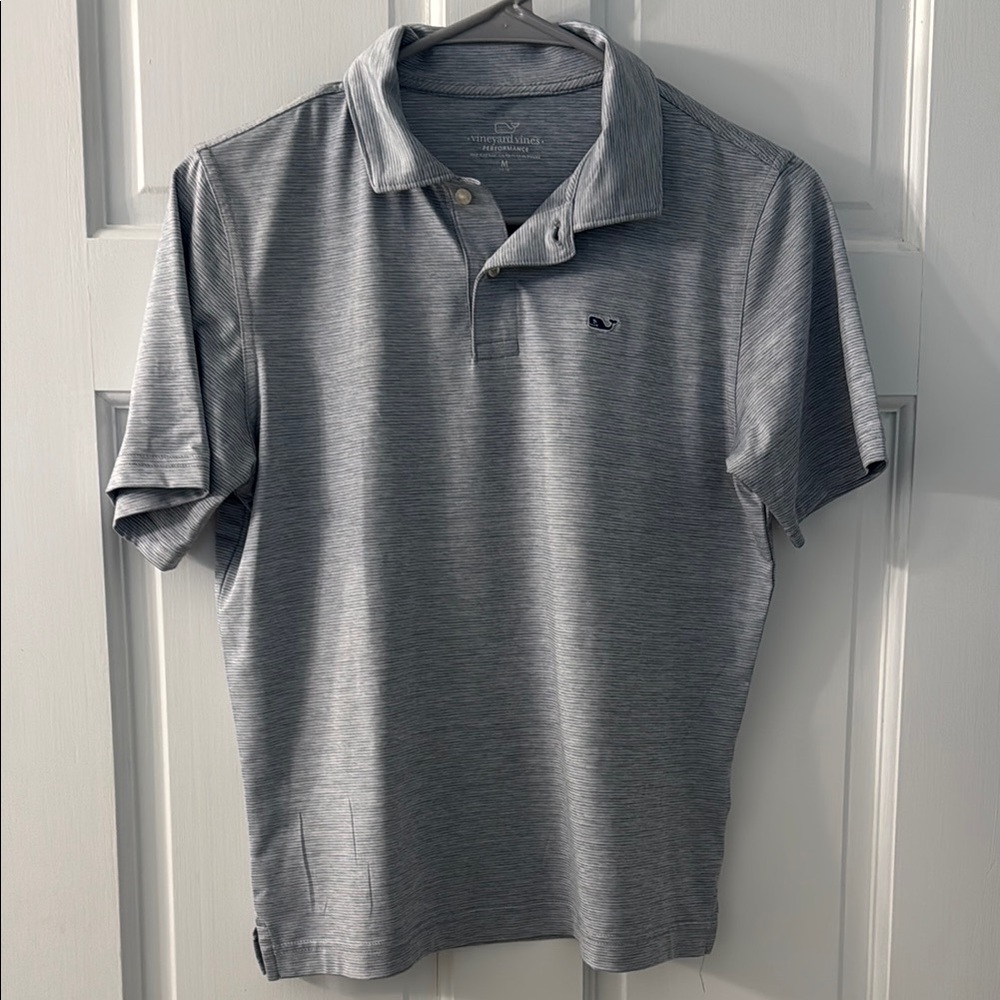 Boys Vineyard Vines Performance Gray Polo Shirt Classic Casual Style